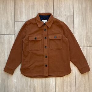 Free Assembly Wool Blend Chore Jacket Mens M Brown Workwear Shirt Jacket
